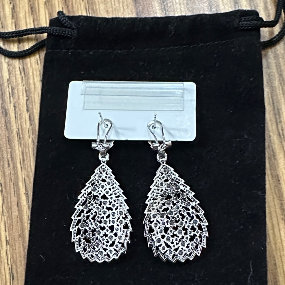 Brand New Never Worn Silver Cubic Zirconia Earrings - Picture 4 of 5